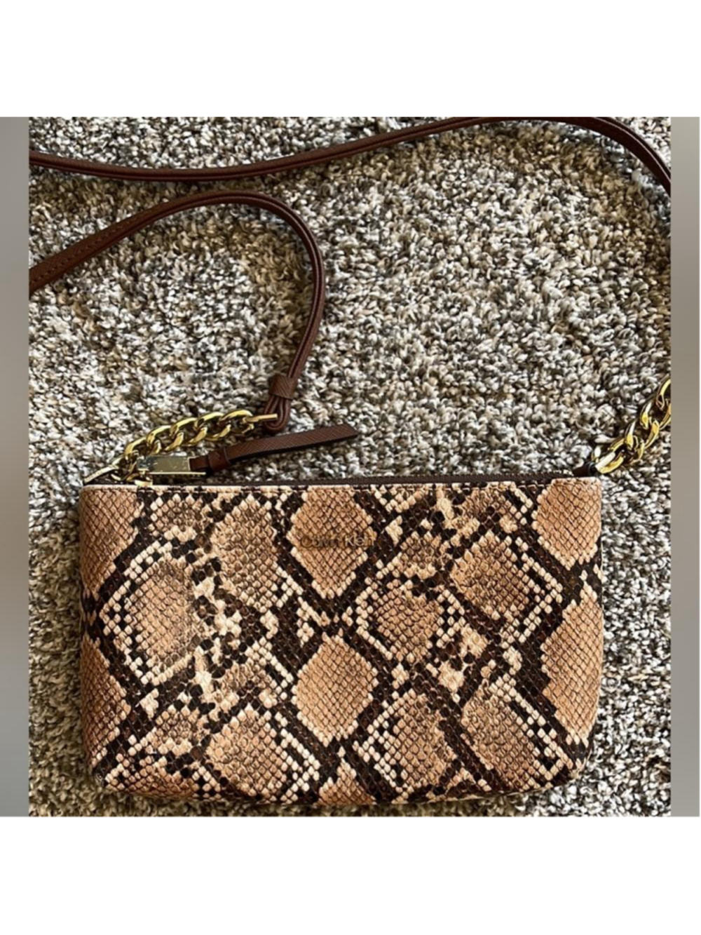 Calvin Klein snakeskin print purse, EUC
